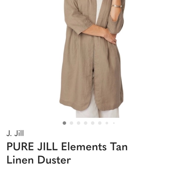 J. Jill Tops - J. Jill Tan Linen Open-Front Duster